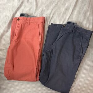 Tommy Hilfiger Coral and Navy/Gray Chinos - 31/30